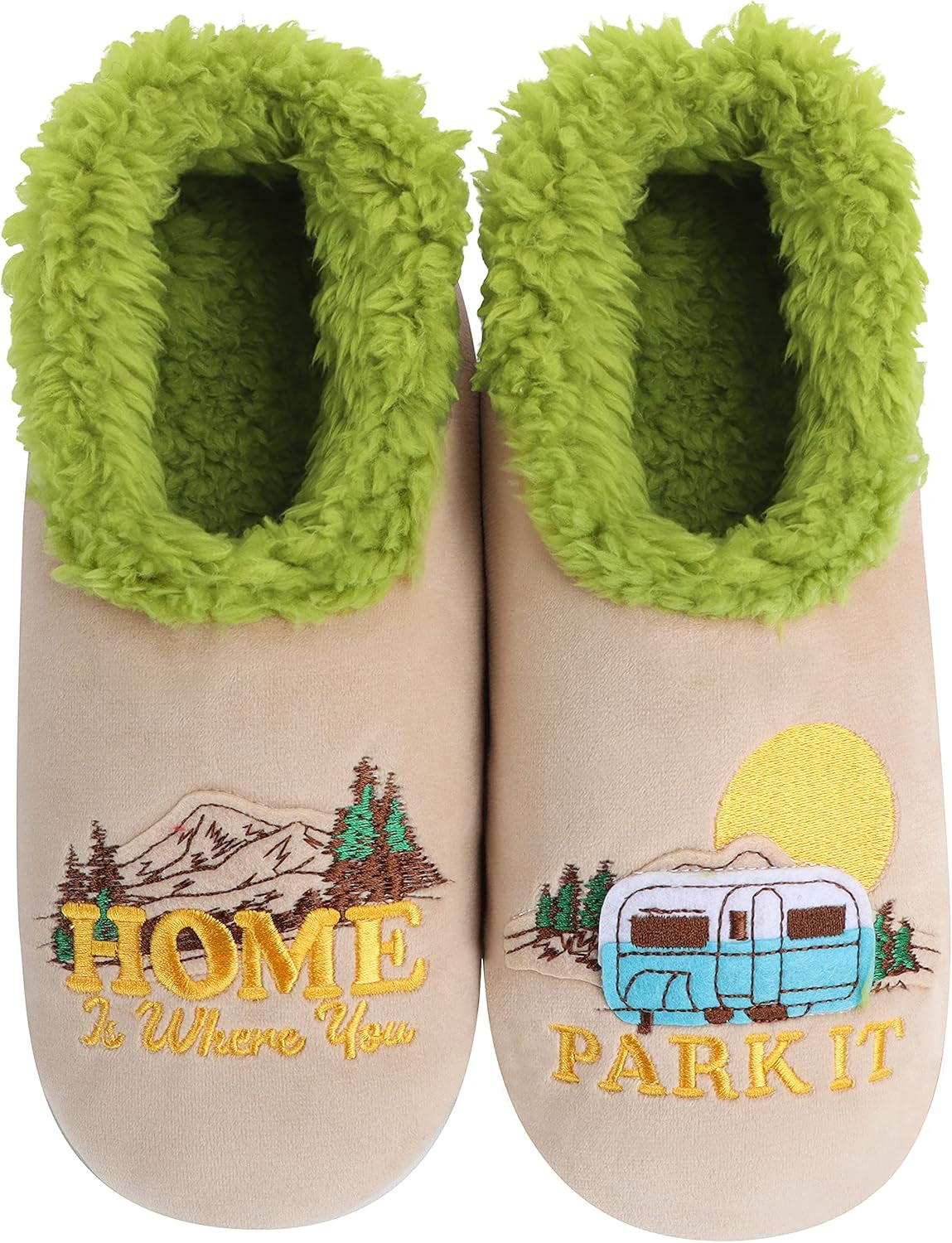 Cozy Up in Style with Snoozies Pairable Slipper Socks - Women's Non-Slip Fuzzy Slippers Perfect for Camping and Gifting