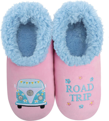 Cozy Up in Style with Snoozies Pairable Slipper Socks - Women's Non-Slip Fuzzy Slippers Perfect for Camping and Gifting