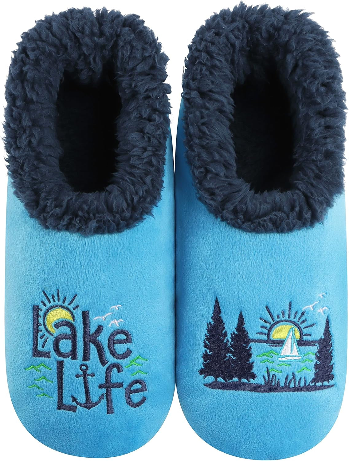 Cozy Up in Style with Snoozies Pairable Slipper Socks - Women's Non-Slip Fuzzy Slippers Perfect for Camping and Gifting