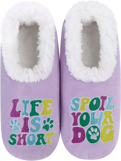 Cozy Dachshund-Themed Women's Slipper Socks with Plush Sherpa Lining - The Perfect Gift for Dog Lovers!