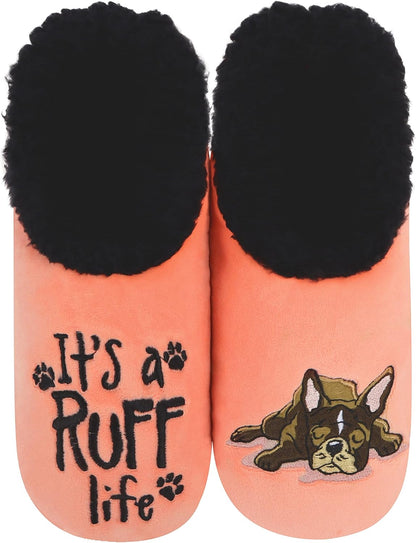 Cozy Dachshund-Themed Women's Slipper Socks with Plush Sherpa Lining - The Perfect Gift for Dog Lovers!