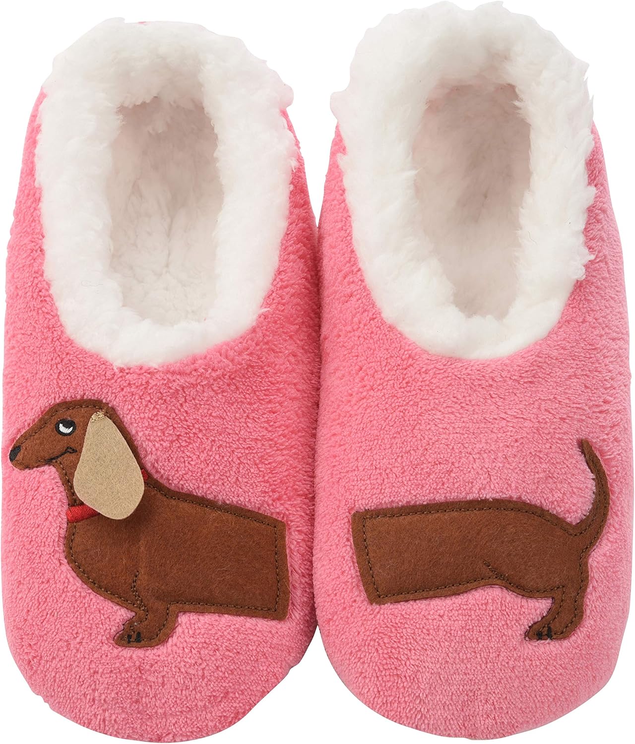 Cozy Dachshund-Themed Women's Slipper Socks with Plush Sherpa Lining - The Perfect Gift for Dog Lovers!