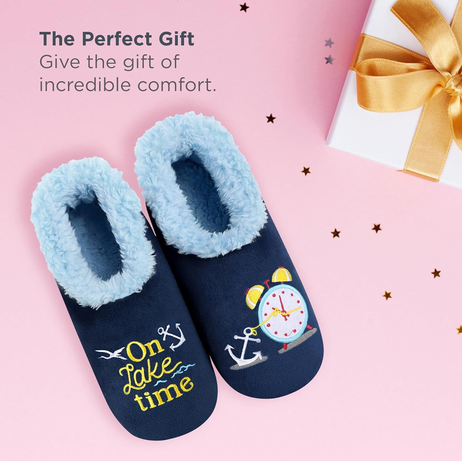 Cozy Up in Style with Snoozies Pairable Slipper Socks - Women's Non-Slip Fuzzy Slippers Perfect for Camping and Gifting