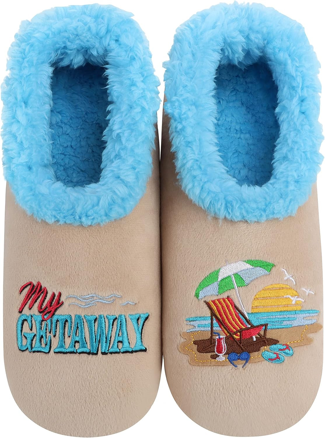 Cozy Up in Style with Snoozies Pairable Slipper Socks - Women's Non-Slip Fuzzy Slippers Perfect for Camping and Gifting