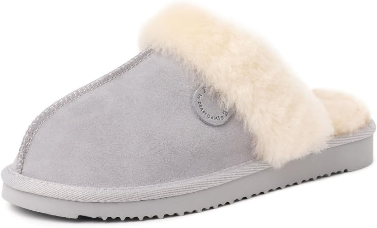 Fireside by Dearfoams Women's Sydney Shearling Fur Indoor/Outdoor Scuff Slipper in Wide Widths