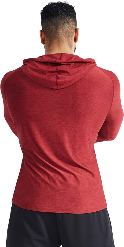 Elevate Your Workout with Neleus Men's Dry Fit Long Sleeve Athletic Shirt - 2 Pack in Navy Blue/Red
