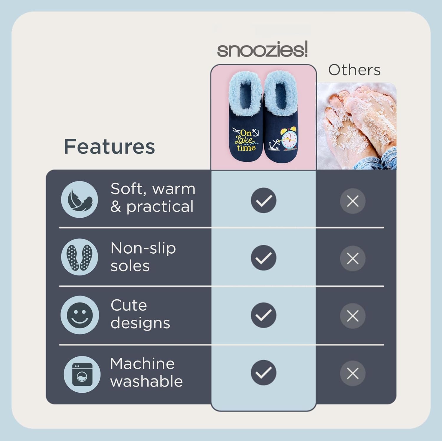 Cozy Up in Style with Snoozies Pairable Slipper Socks - Women's Non-Slip Fuzzy Slippers Perfect for Camping and Gifting